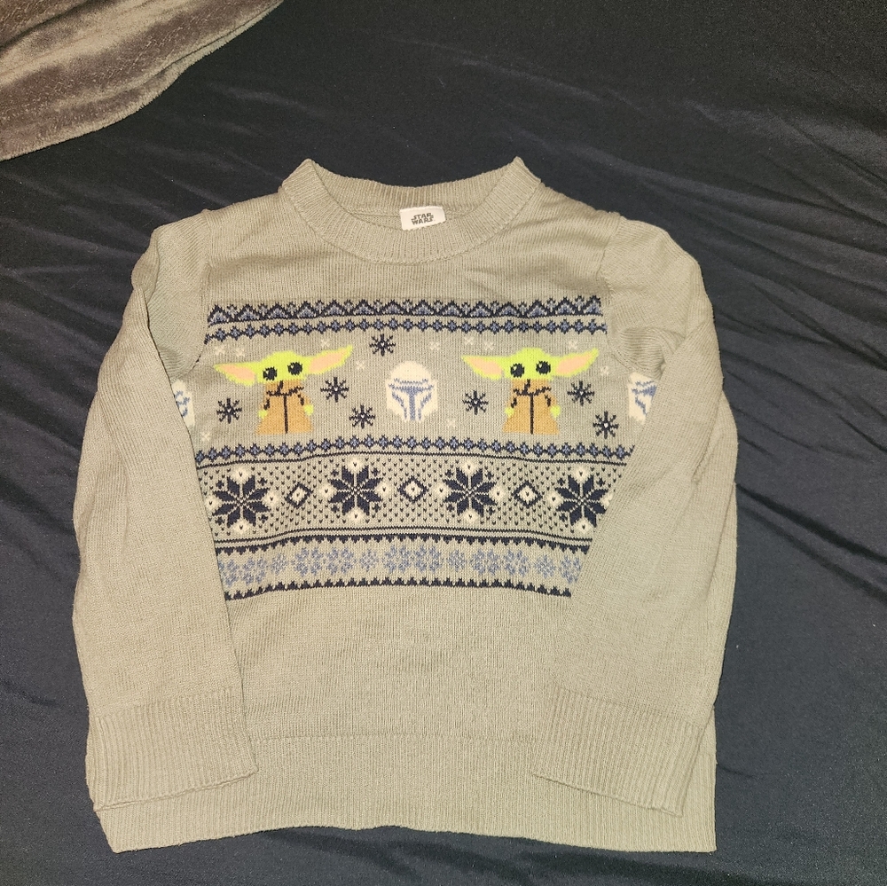 Star Wars Baby Yoda Christmas Sweater 5T
